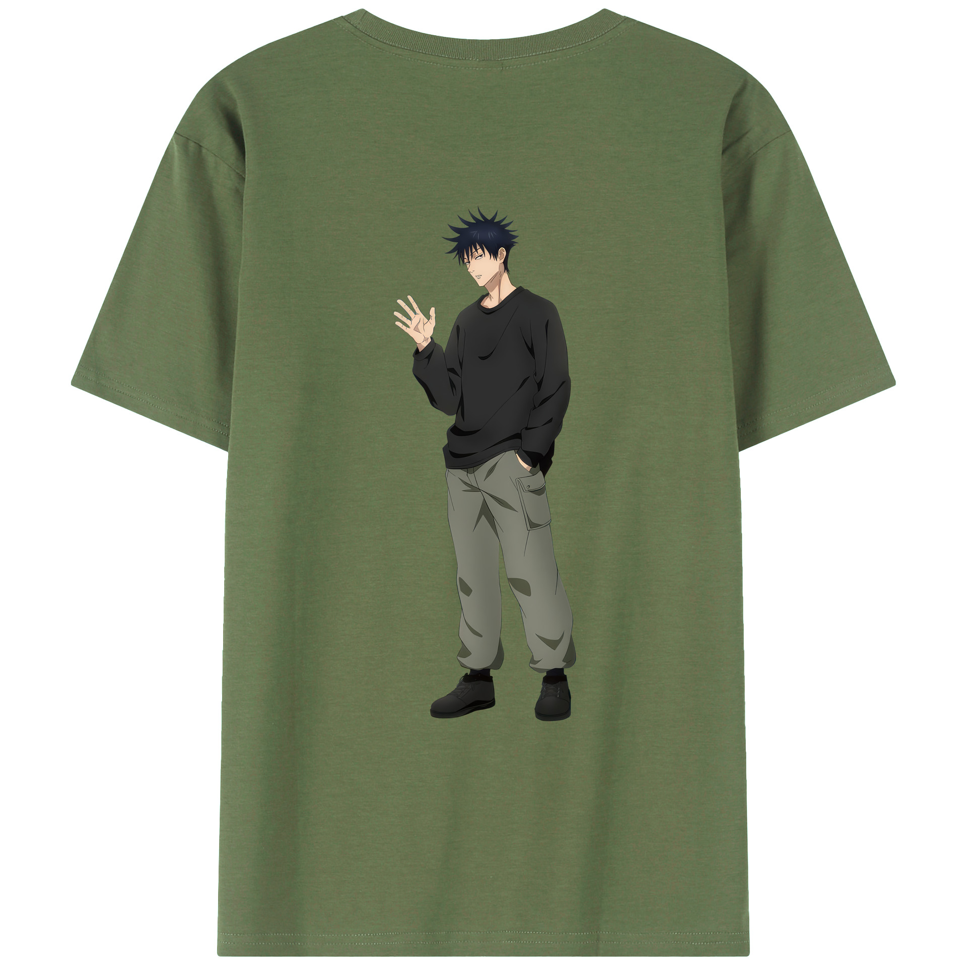 （画像用） 呪術廻戦 Jujutsu Kaisen 綿100％ メンズ半袖Tシャツ（バックプリント） 通気性